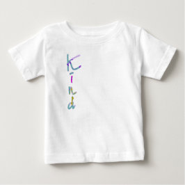 Camiseta Para Bebê Arte Colorida Tipografia KIND Inspiradora Qu