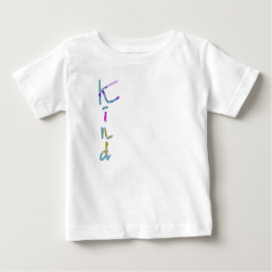 Camiseta Para Bebê Arte Colorida Tipografia KIND Inspiradora Qu