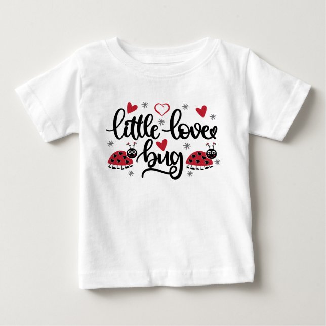 Camiseta Para Bebê Arte com palavras de besouro do amor fofo para men (Frente)