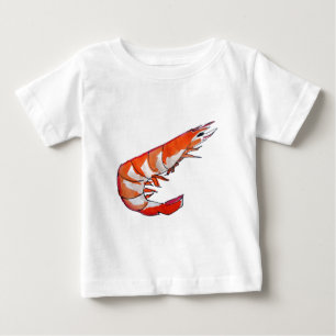 Camiseta Para Bebê Arte de camarão de camarão