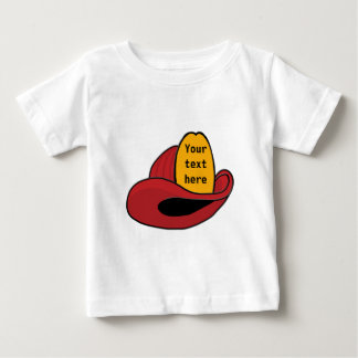 Camiseta Para Bebê Arte de Cartoon Whimsical do Capacete de Bombeiro