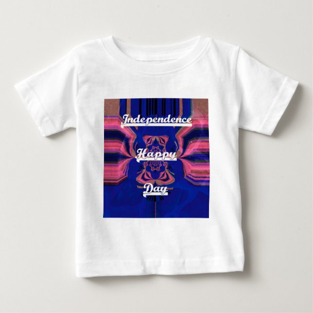 Camiseta Para Bebê Arte de Celebração do Dia da Independência do abst (Frente)