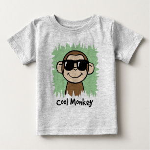 Camiseta Para Bebê Arte de clipe de desenho animado Macaco legal com