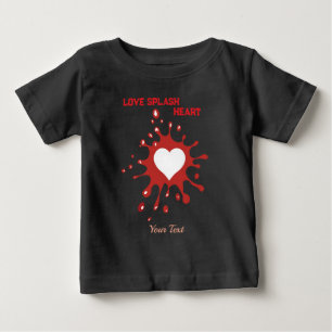 Camiseta Para Bebê Arte de Coração Salpicado – Design Criativo de Exp