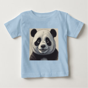 Camiseta Para Bebê Arte de Desenho de Panda em Cartoon