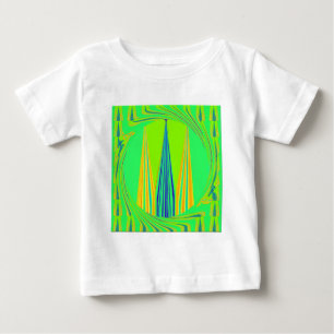 Camiseta Para Bebê Arte de Design de Padrão Neon Geométrico Brilhante