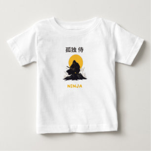Camiseta Para Bebê Arte de Design de Samurai Ninja Solitário