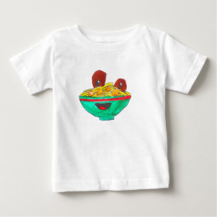 Camiseta Para Bebê Arte de espaguete engraçado