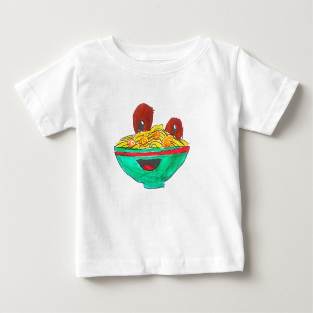 Camiseta Para Bebê Arte de espaguete engraçado (Frente)