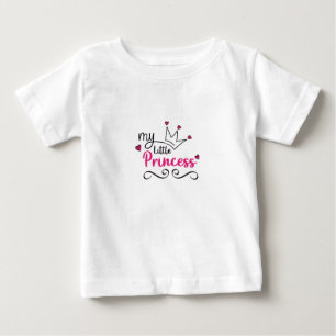 Camiseta Para Bebê Arte de Fonte Fofa Minha Pequena Princesa Com Gear