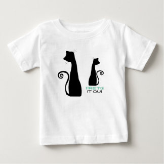 Camiseta Para Bebê Arte de gato preto