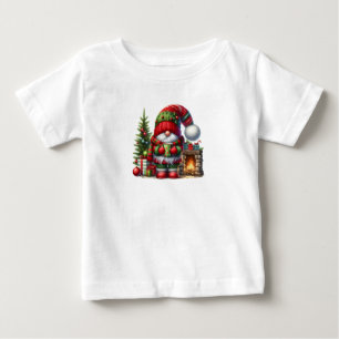 Camiseta Para Bebê Arte de Gnome de Natal Aconchegante – Festa de Fim