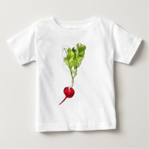 Camiseta Para Bebê Arte de ilustração com aquarela vegetal de rabanet