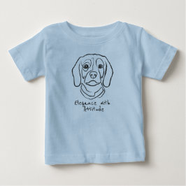 Camiseta Para Bebê Arte de Linha Beagle, Elegância com Atitude