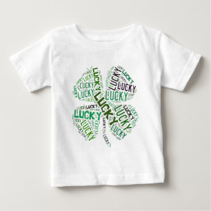 Camiseta Para Bebê Arte de Palavra de Entalhe Sortudo