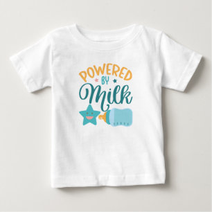 Camiseta Para Bebê arte de palavras de leite movido a unísex