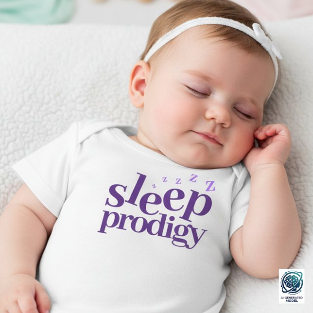 Camiseta Para Bebê Arte de Palavras Prodigioso Sono Fofo (Cute Sleep Prodigy Baby Shirt Cover Photo)