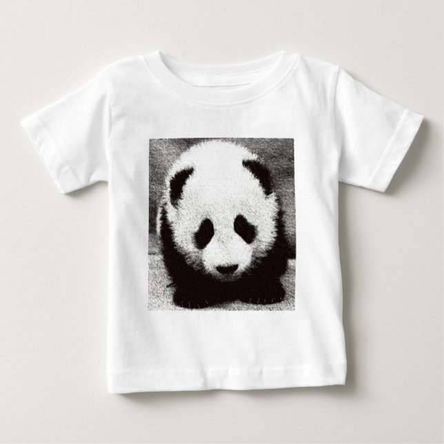 Camiseta Para Bebê Arte de Panda (Frente)