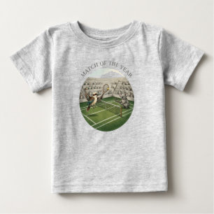 Camiseta Para Bebê Arte de Partida de Tênis Engraçada entre Kookaburr