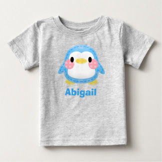 Camiseta Para Bebê Arte de Pinguim Personalizada com Estilo de Patchw
