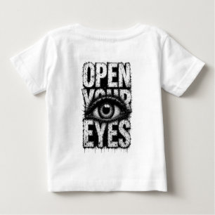 Camiseta Para Bebê Arte de Rua Grunge Gótica Abra Seus Olhos