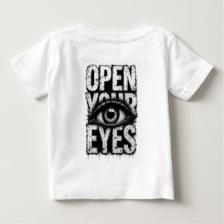 Camiseta Para Bebê Arte de Rua Grunge Gótica Abra Seus Olhos