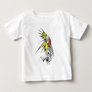Camiseta Para Bebê Arte de Tatuagem Tribal Abstrata Colorida do Sol