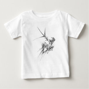 Camiseta Para Bebê Arte de Tatuagem Tribal Abstrata Preta e Branca do
