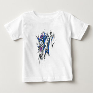 Camiseta Para Bebê Arte de Tatuagem Tribal Abstrato Colorido de Dragã