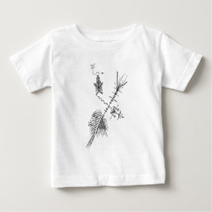 Camiseta Para Bebê Arte de Tatuagem Tribal Abstrato Preto Branco