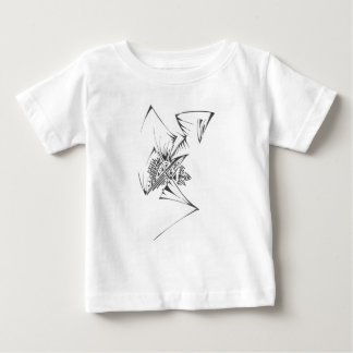 Camiseta Para Bebê Arte de Tatuagem Tribal Abstrato Preto e Branco 98