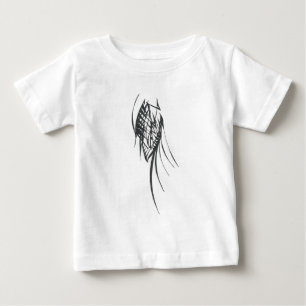 Camiseta Para Bebê Arte de Tatuagem Tribal Abstrato Preto e Branco em