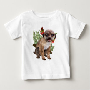 Camiseta Para Bebê Arte de Vida Selvagem de Suricata Fofa com Aloé Fl