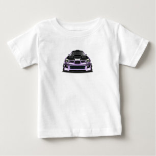 Camiseta Para Bebê arte desenhada à mão com olho apertado roxo
