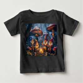Camiseta Para Bebê Arte Digital Feliz Gnomos
