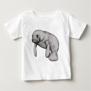 Camiseta Para Bebê arte do peixe-boi