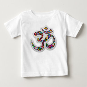 Camiseta Para Bebê Arte do Símbolo Floral Namaste