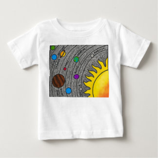 Camiseta Para Bebê Arte do Sistema Solar Desenhada à Mão – Aprenda Es