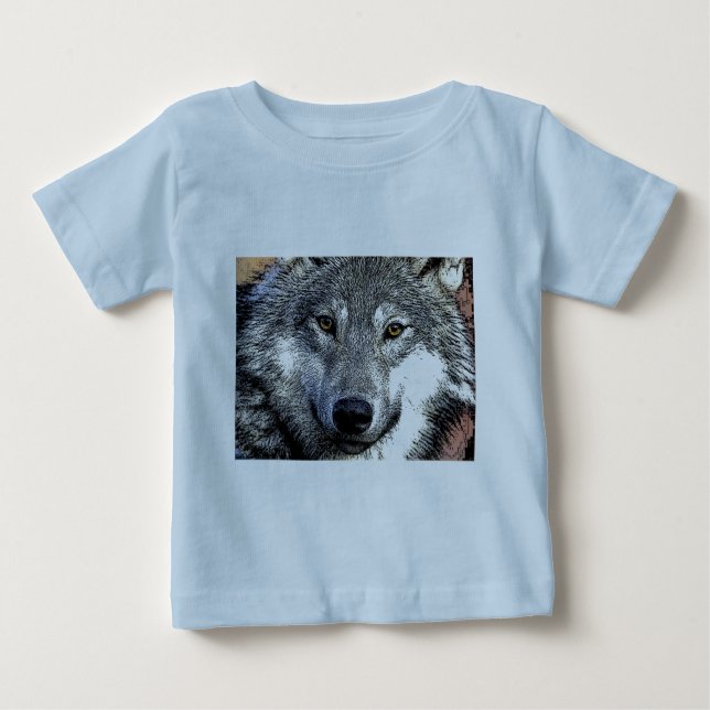Camiseta Para Bebê Arte do Wolf Eyes (Frente)