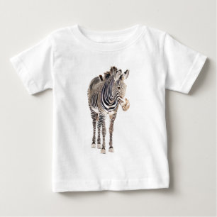 Camiseta Para Bebê Arte dos animais selvagens da aguarela da "zebra"