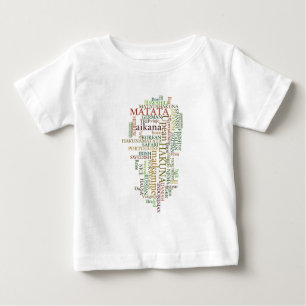 Camiseta Para Bebê Arte em Nuvem Global de Hakuna Matata Multilíngue