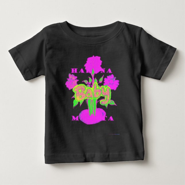 Camiseta Para Bebê Arte Flor Suave Rosa: Toque De Um Bebê. (Frente)