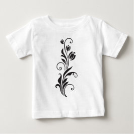 Camiseta Para Bebê Arte Floral Ornamental Elegante