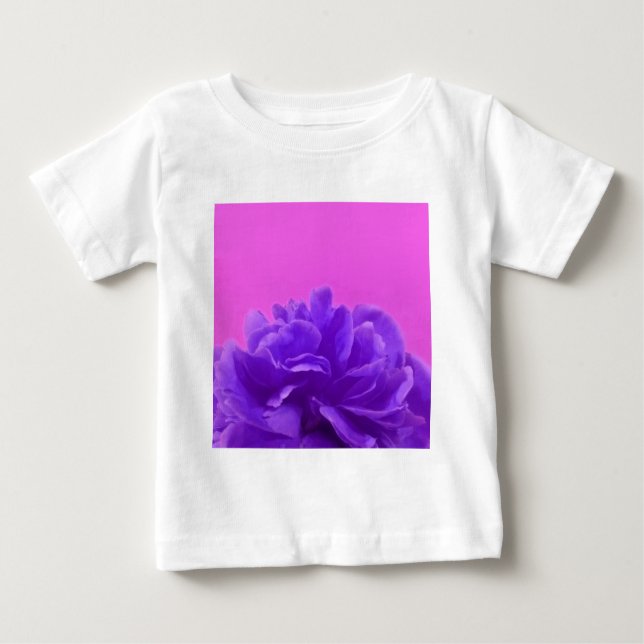 Camiseta Para Bebê Arte Floral Roxa e Framboesa (Frente)