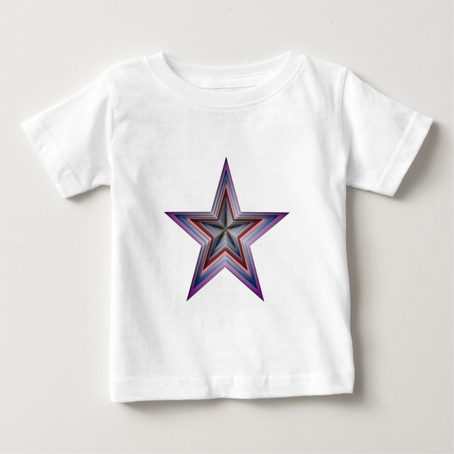 Camiseta Para Bebê arte geométrica abstrato estrela (Frente)