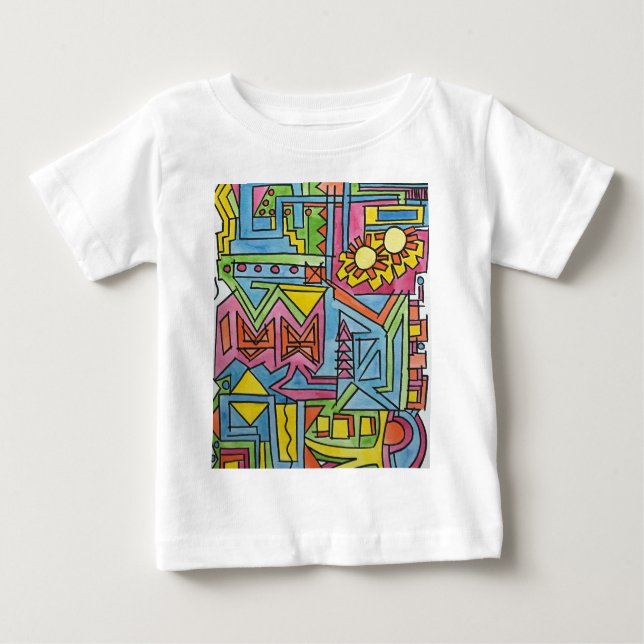 Camiseta Para Bebê Arte Geométrica de Alta Noon-Moderna (Frente)