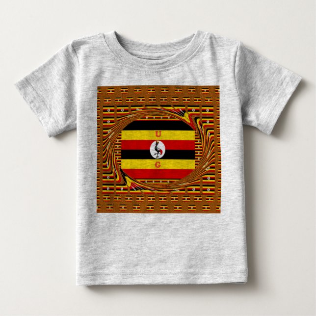 Camiseta Para Bebê Arte Inspirada por Sinalizador Vibrante no Uganda (Frente)