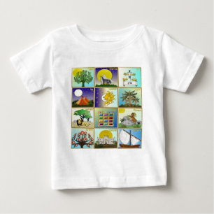 Camiseta Para Bebê Arte Judaica 12 Tribos de Israel