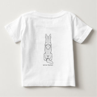 Camiseta Para Bebê Arte Minimalista de Linha do Cão Pastor Alemão 