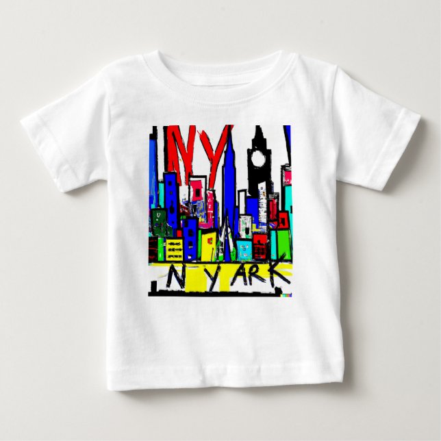 Camiseta Para Bebê Arte Original NYC (Frente)